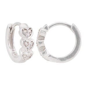 Argola Corações Cravejados