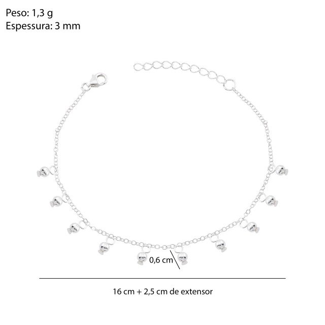 Pulseira Pingentes de Bolinha - Imagem 3
