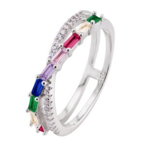 Anel Em Lapidação Retangular