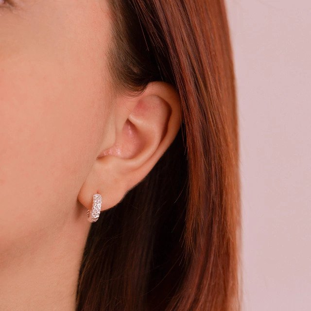 Argola Trabalhada Cravejada - Imagem 2