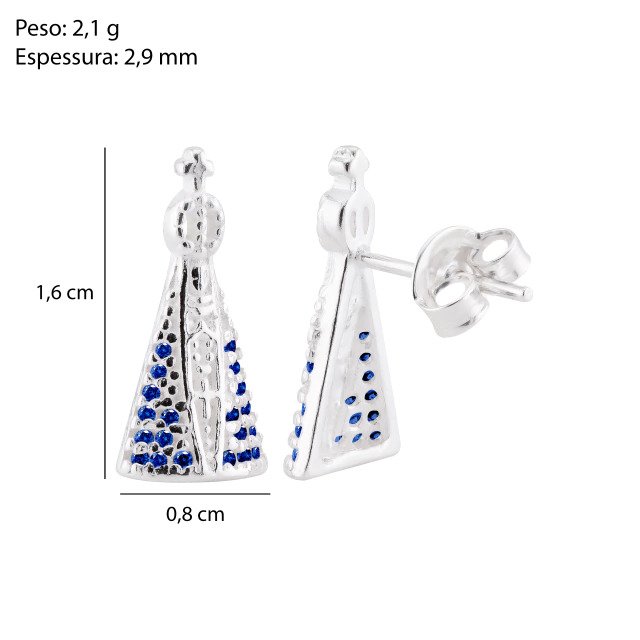 Brinco N. S. Aparecida Manto Azul - Imagem 3