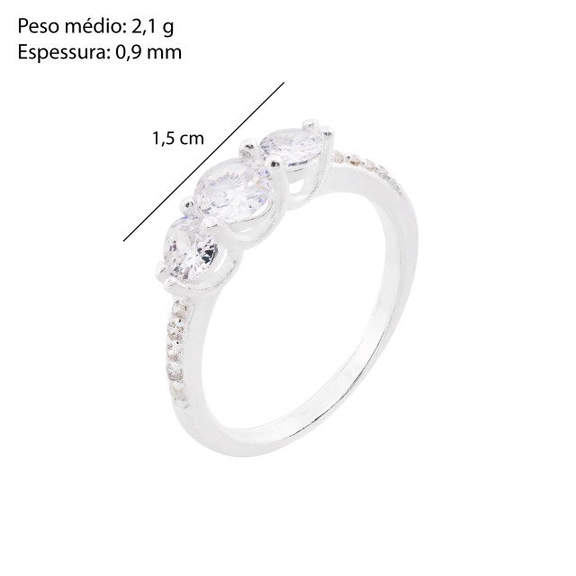 Anel Três Zircônias - Imagem 3