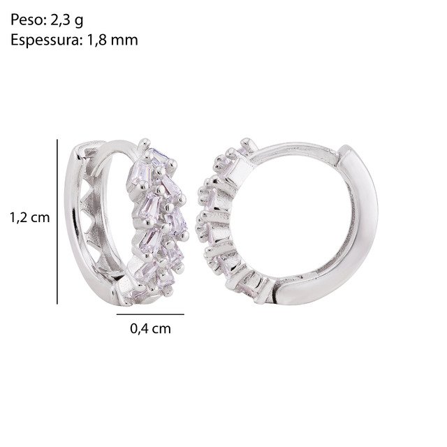 Argola Duplo Filete Cravejada - Imagem 3