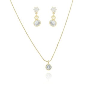 Conjunto Colar e Brincos Ponto de Luz