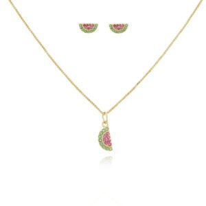 Conjunto Colar e Brincos Melancia