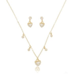 Conjunto Colar e Brincos Coração