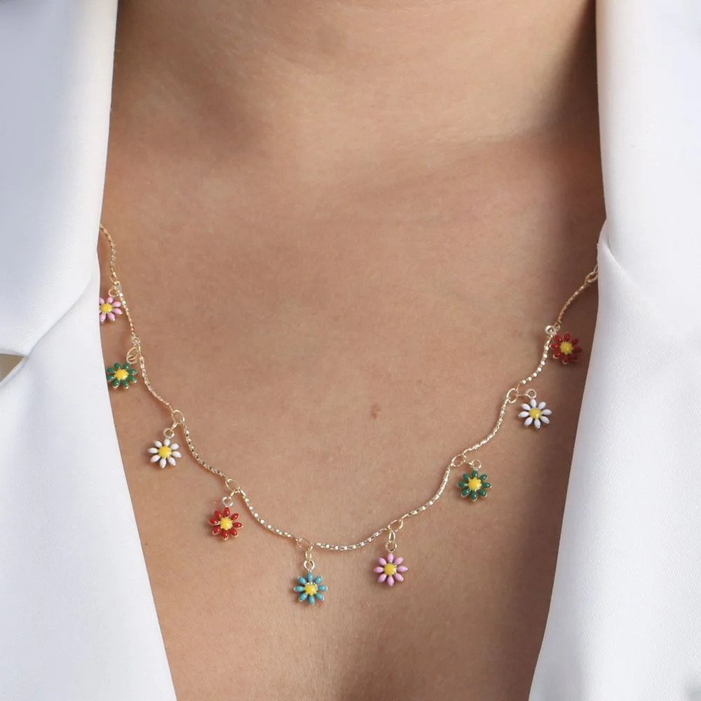 Colar Flores Coloridas - Imagem 2