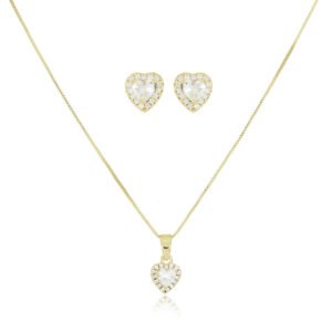 Conjunto Colar e Brincos Coração