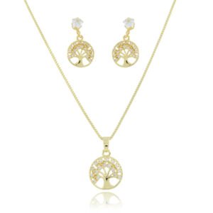 Conjunto Colar e Brincos Árvore da Vida