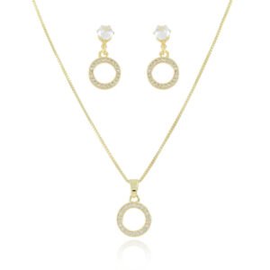 Conjunto Colar e Brincos Argola Circular