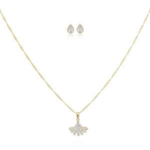 Conjunto Colar e Brincos Leque