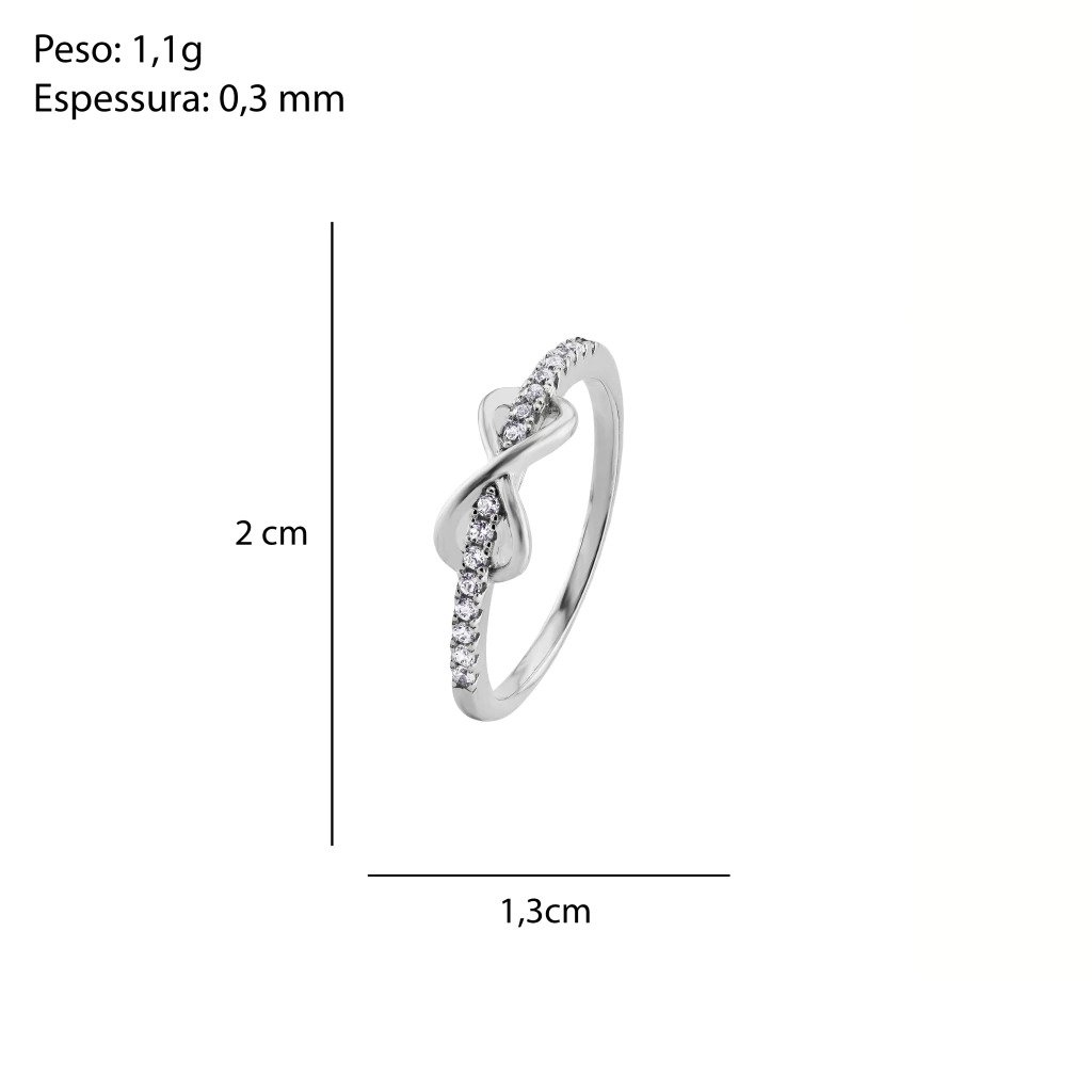 Anel Infinito Cravejado White - Imagem 3