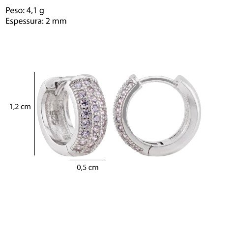 Argola Cravejada 2mm - Imagem 3